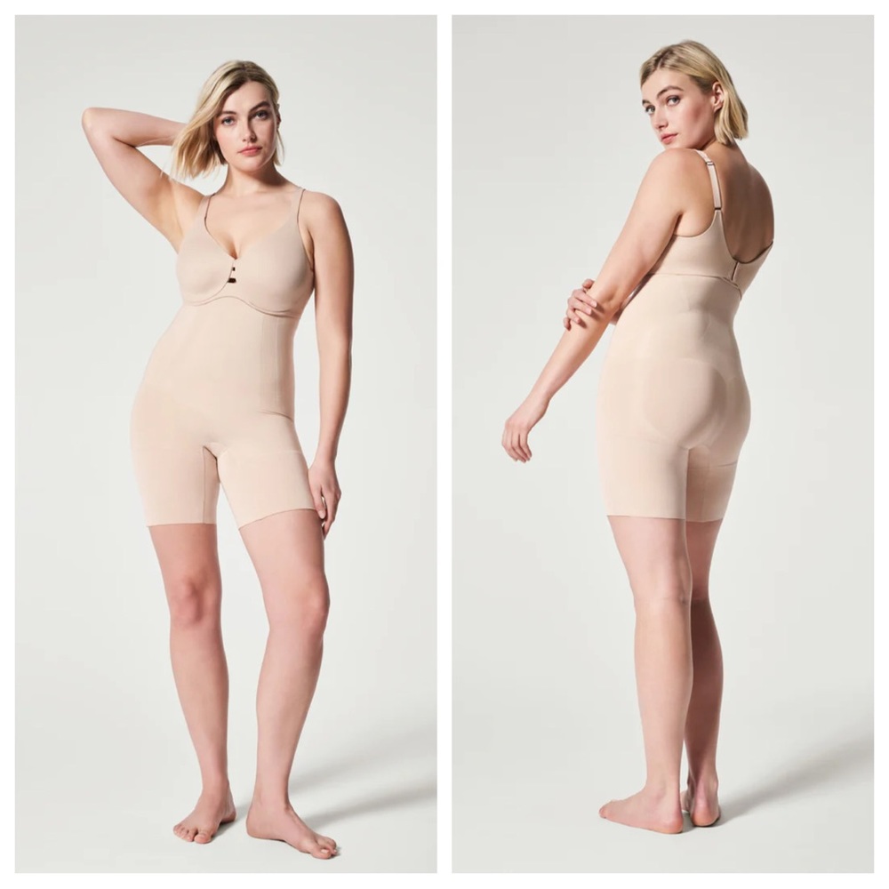 Spanx OnCore High-Waisted Mid-Thigh Short Soft Nude Size Small Style SS1915